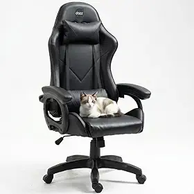 Cadeira Gamer DAZZ X-Rocker Preta, Almofadas Lombar e Cervical, Cadeira de Escritorio Ergonômica com Ajuste de Altura Encosto Reclinável e Mecanismo Borboleta para Jogos Home Office Estudos e Trabalho