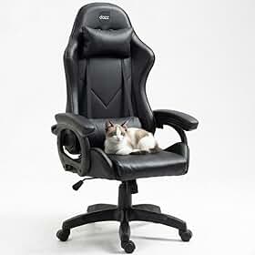 Cadeira Gamer DAZZ X-Rocker Preta, Almofadas Lombar e Cervical, Cadeira de Escritorio Ergonômica com Ajuste de Altura Encosto Reclinável e Mecanismo Borboleta para Jogos Home Office Estudos e Trabalho