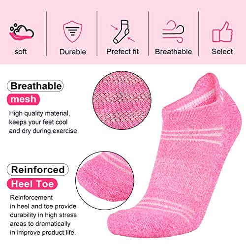 Literra Womens Ankle Socks 6-Pairs Athletic Running Sport Socks With Cushioned Sole #TOP3