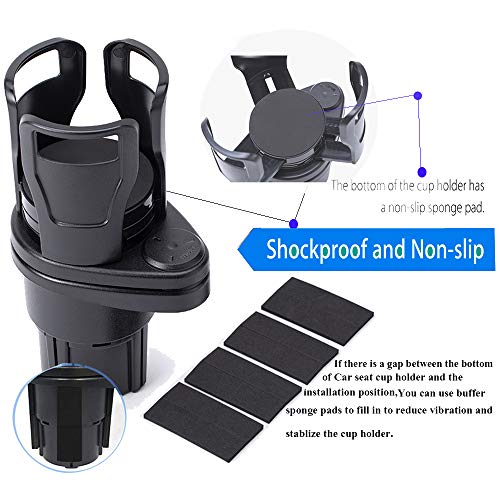 Nstart Universal Car Cup Holder Expander Adapter,2 In 1 Multifunctional Dual Cup Mount Extender Organizer For Vehicles With 360°Rotating Adjustable Base To Hold Most 17Oz - 20 Oz Coffee Drinks Bottles #TOP2