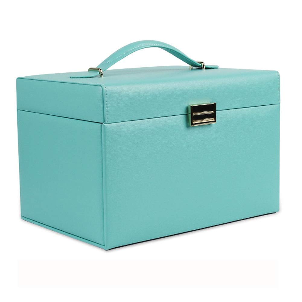 Jewelry Storage Box Gift for Women Jewelry Box Artificial Leather Showcase The Large Capacity Classic Fashion with Mirror