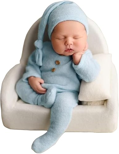 Traje de fotografía para recién nacido, traje de bebé niño y niña, sesión de fotos de ganchillo, ropa de ganchillo, sombrero, pantalones, accesorio