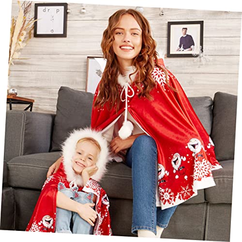 GALPADA 1Pc Manto De Natal Poncho Capuz Mrs Claus Manto Capa De Noel Para Capa Capuz De Natal Capa D