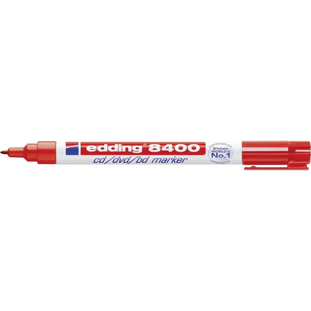 8400 CD/DVD/BD marker - red - 1 pen - fine round nib 0.5-1 mm - for permanent labelling of CDs, DVDs and Blu-Ray Discs