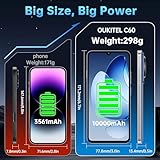 OUKITEL C60 10000mAh Large Battery Mobile Phones(298g) - Newest Android 15 Phone, 120LM Flashlight,16GB RAM+128GB ROM+1TB,6.88" HD+ Large Screen,4G Dual,5G Wifi/Fingerprint/Face ID/GPS(Black) - Image 8