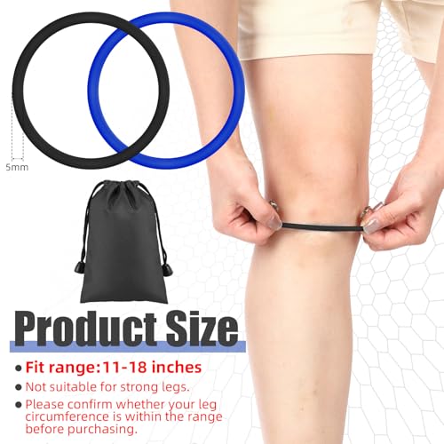 Image of Foilswirl Silicone Patella Knee Band for Basketball Patella Tendon Support Knee Pain Running Tendon Brace Support Strap(4,Black and Royal Blue,M)