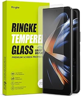 Ringke Cover Display Glass (1 Pack) Compatible with Samsung Galaxy Z Fold 4, Exterior Cover Display Tempered Glass Screen Protector Film 9H Hardness
