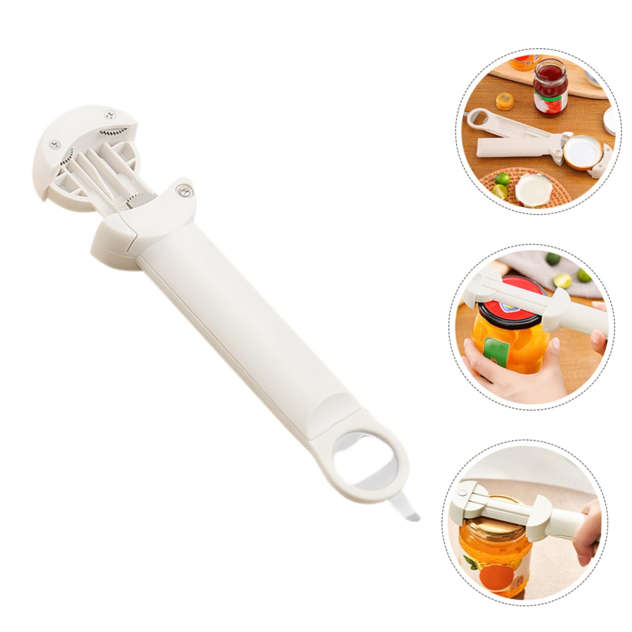 Alipis 4 Stück Multifunktionaler Dosenöffner aus Ergonomischer und Rutschfester Deckelöffner für Senioren und Schwache Hände Tragbarer Flaschenöffner für Haushalt und Camping