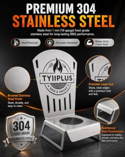 Tyiiplus Chiasson Beer Can Chicken Chair β Heavy Duty 304 Stainless Steel BBQ Roaster Stand for 16oz Beer Cans(2PC) - 3