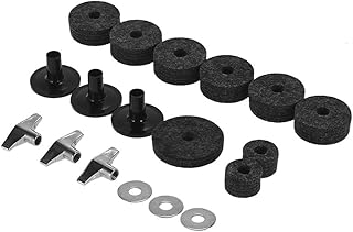 IUPPA Pack of 18 PCS Drum Kit Accessories Set Cymbal Stand Felts Hi-Hat Clutch Felts Hi Hat Cup Felts Cymbal Wing Nuts Cymbal Sleeves and Metal Gaskets Replacement Grey