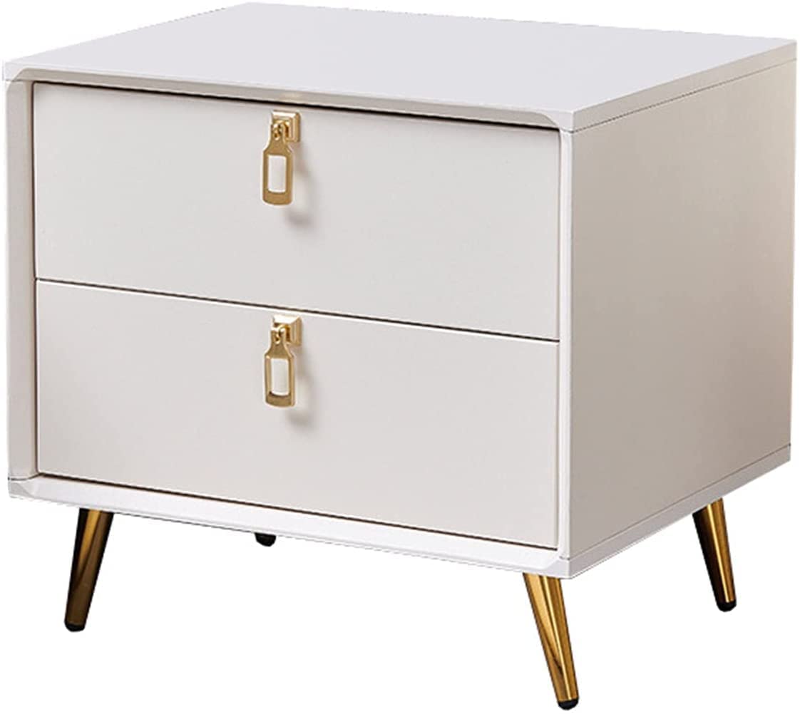Table de chevet intelligente haut de gamme en lot de 2 avec rangements modernes et chic