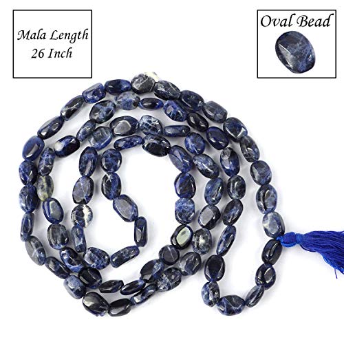 Image of Natural Oval Crystal Beads Mala Necklace Collection for Men & Women, Reiki Energized Gemstone Jewellery for Meditation, Mindful Living, Spiritual Decor & Everyday Fashion Styling