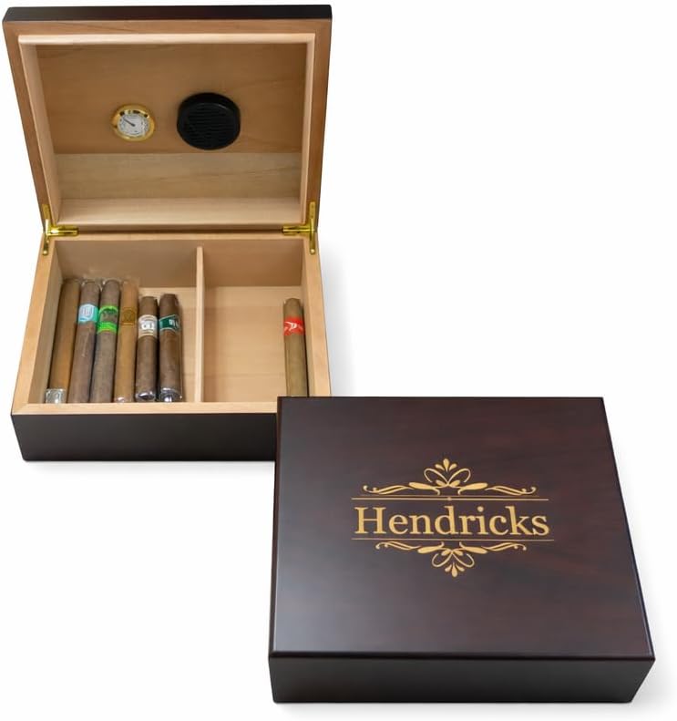 Personalized Cedar Cigar Humidor Keepsake Box