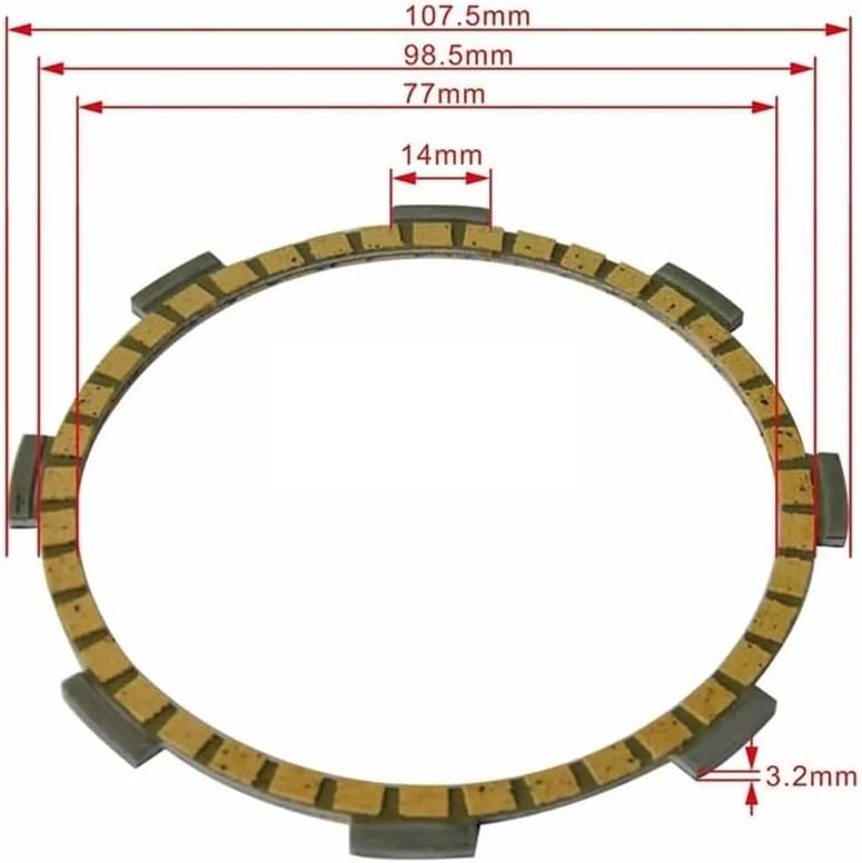 5PCS Motorcycle Friction Clutch Discs Plates Fit For KL110 KSR110 03-13 KSR-Pro 14-15 KLX110 2002-2022