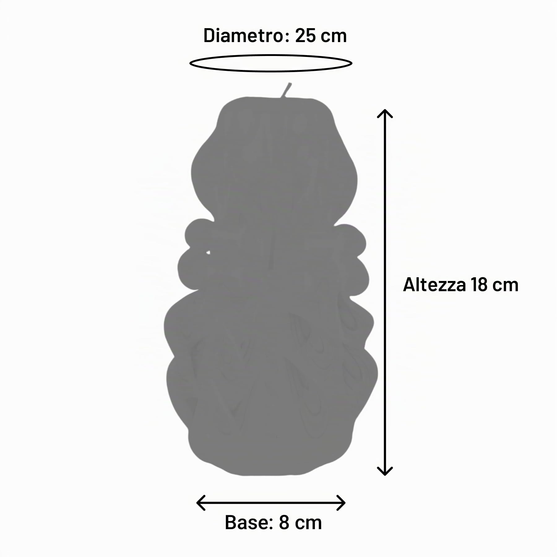 Candela di Design Fatta a Mano, Candela Decorativa Inodore Ø8 x h18 cm, Candela Cilindrica a Combustione Lunga 66 ore, Stoppini in Cotone Senza Fumo, Decorazione Domestica Ideale e Regalo Versatile