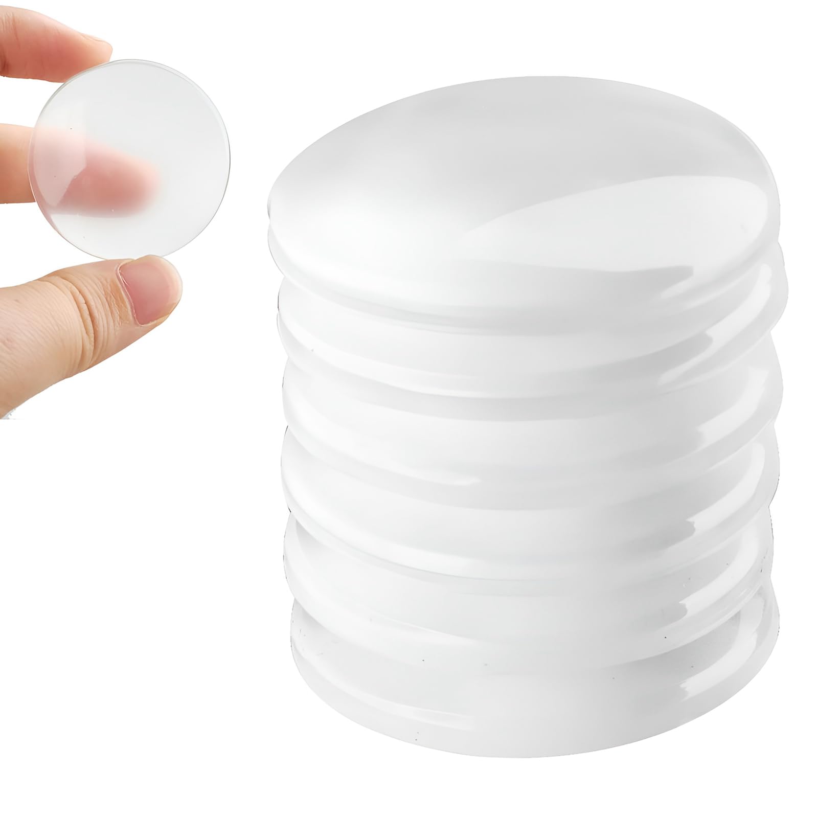 Door Stoppers Wall Protector, Adhesive Bumper Protector, 1.57" Reusable Door Bumper with Self Strong Adhesive, Quiet, Shock Absorbent Gel for Home, Office, Wall Protector from Door Knobs (Clear, 6PCS)