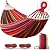 MOSFiATA Camping Hammock 550lb Upgraded Thickened 320G Durable Canvas Fabric Single Hammocks with Two Anti Roll Balance Beam and Sturdy Metal Knot Tree Straps for Camping, Patio, Backyard, Outdoor
