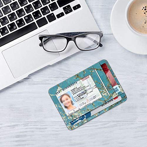 Image of FINTIE Slim Minimalist Front Pocket Wallet, RFID Blocking Credit Card Holder Card Cases with ID Window for Men Women (Blossom)