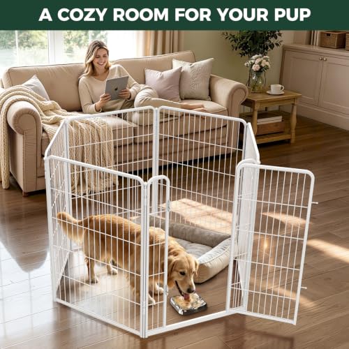 Image of FXW Homeplus Indoor Dog Playpen with Lick Mat, 40 inch H 6 Panels