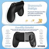FASTSNAIL Grips Compatible with Nintendo Switch JoyCon&Switch OLED Model, Wear-resistant Handle Kit Gamepad Replacement for Nintendo Switch Joy Cons &Switch OLED Model for Controller(Black) - Image 3