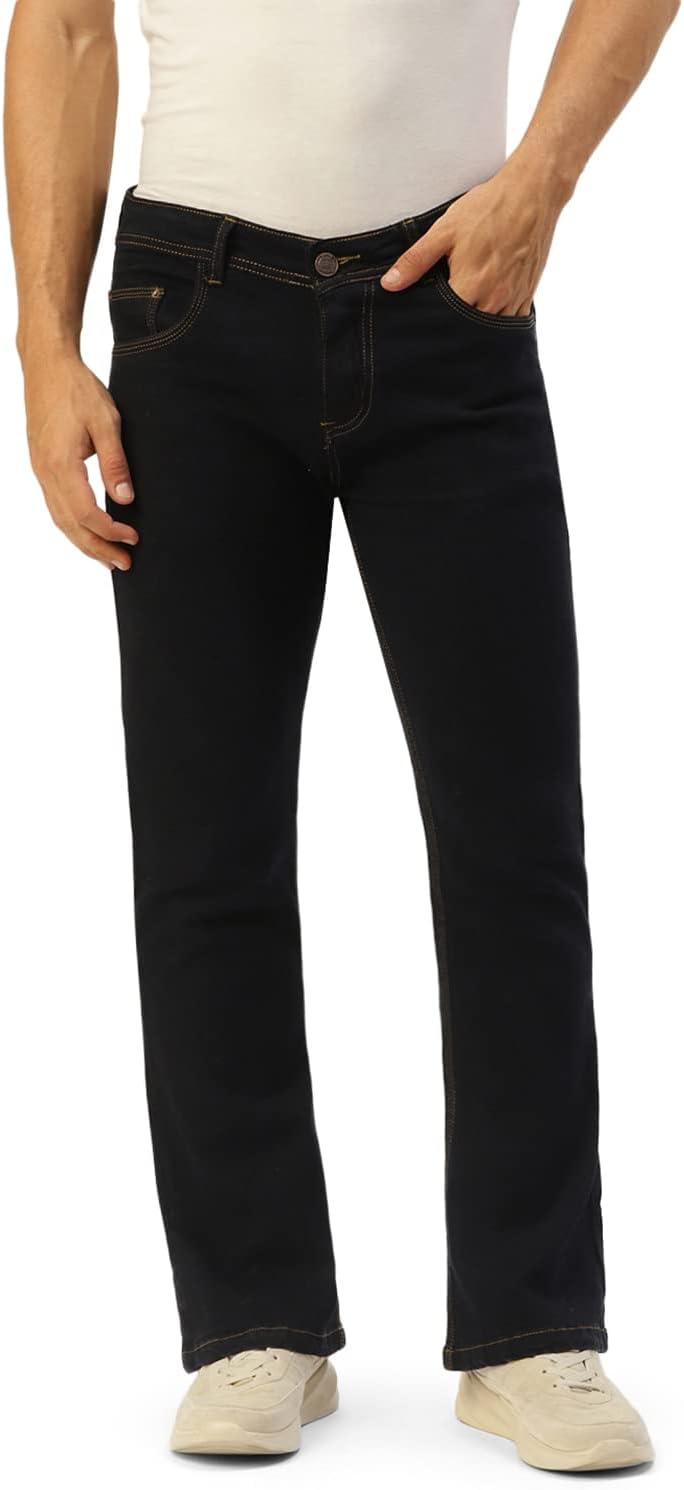 PARIS HAMILTON Men Bootcut Fit Stretchable Bellbottom Denim Jeans