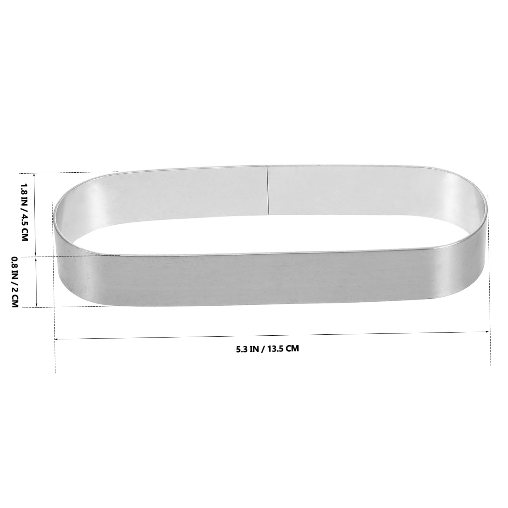 Cabilock Metal Oval Tart Ring Mold Reusable Non Stick Baking Tool for Mousse Cakes Tarts Stainless Steel Dishwasher for Home Baking