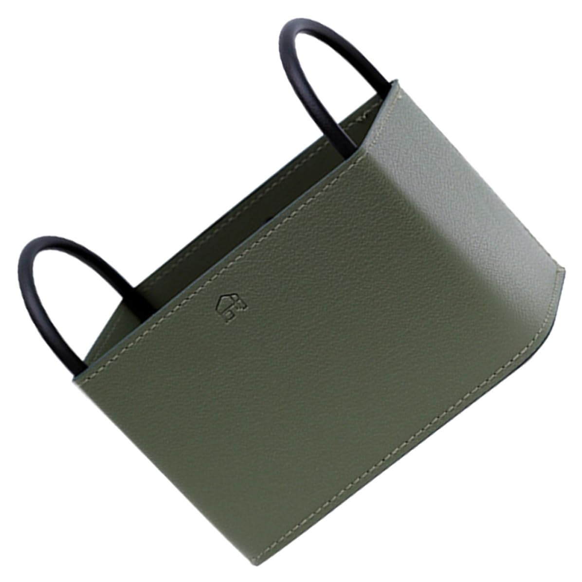 Cesta de Almacenamiento de Pu, Estuche de Almacenamiento, Verde, de Hierro y Pu, para Guardar Mandos a Distancia, Organizador de Escritorio y Tocador