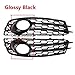 WWWFZS Kratka kratka grill chrom/czarny 2 x samochód przednie światło przeciwmgielne osłona lampy HONEYCOMB przednia kratka grill pasuje do Audi A3 8P S-Line 2009-2012 przedni zderzak wyścigi siatkowe grille (kolor: Czarny)