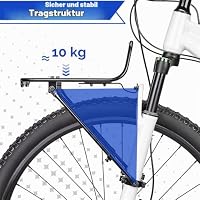 WJMY Fahrrad Gepäckträger Frontträger Einstellbar Gepäckträger Mountainbike fur 22-29 Zoll Aluminiumlegierung 10KG Kapazität 2 Installationsmethoden für MTB Rennrad Mit Netz und Seil – Ansicht 4