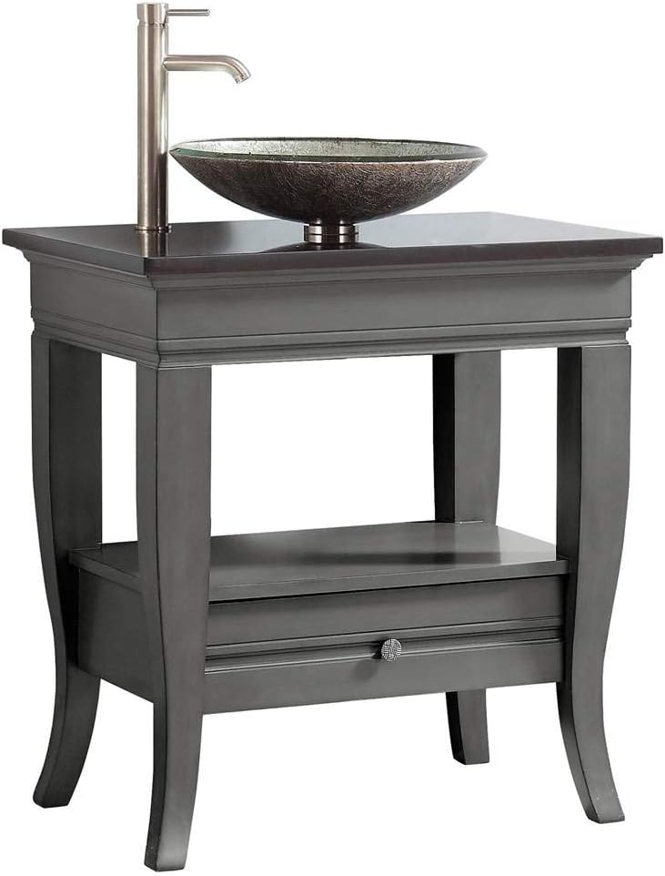 Single Sink Bathroom Vanity in Light Charcoal Finish