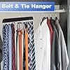Tie & Belt Rack Hanger - 20 Foldable Metal Hooks, Space-Saving Closet Organizer For Men