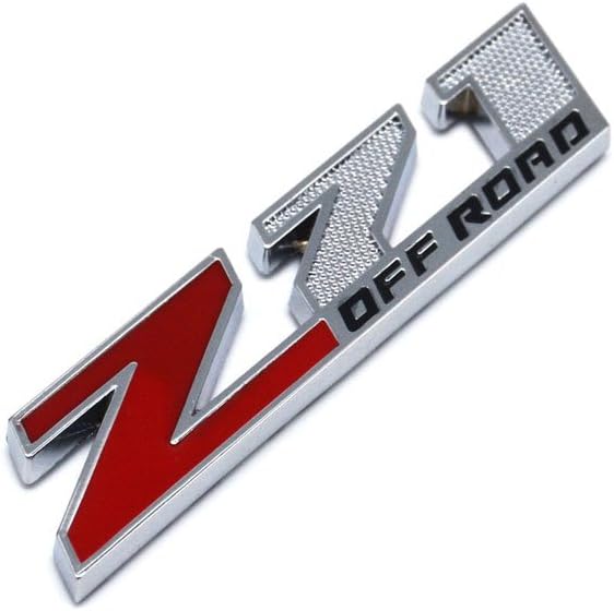 Aimoll 2pcs (Small Size) Z71 Off Road Emblems,3D Aolly Decal Emblems for GMC Chevy Silverado Sierra Suburban Colorado. (Chrome Red)