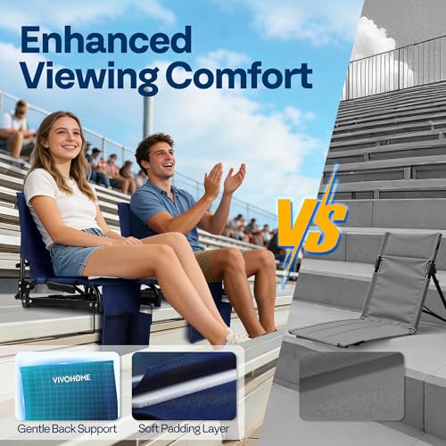 Image of VIVOHOME Ultra-Compact Folding Stadium Seats with Back Support