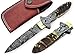 SMART & SHARP Damascus Steel Folding Knife/Pocket Knife AA-12351 Liner Lock (Natural Ram Horn)