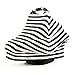 AMAZLINEN 100% Jersey Cotton Universal Fit Multi-use Baby Car Seat Covers,Infant Car Seat Canopy,Nursing Covers,Stretchy Breathable 360 Coverage,Unisex Black and White Stripe