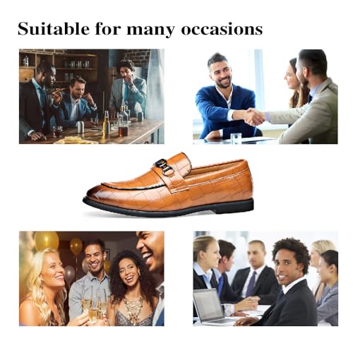 Mens Leather Dress Shoes Casual Comfort Loafers Fashion Classic Business Shoes Non-Slip Breathable Driving Shoes4