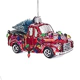 Noble Gems? Glass Truck with Tree Ornament...