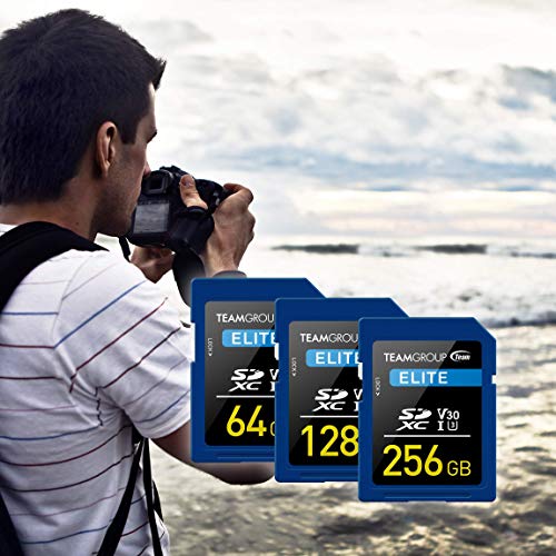 Teamgroup Elite 256Gb Uhs-I U3 V30 Uhd Read Speed Up To 100Mb/S Sdxc High Speed 4K Memory Card Compatible With Canon Sony Nikon Panasonic Fujifilm Digital Camera Tesdxc256Giv3001 #TOP2