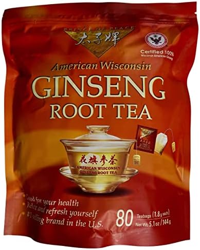 Prince of Peace 100% American Wisconsin Ginseng Root Tea, 80 Tea Bags