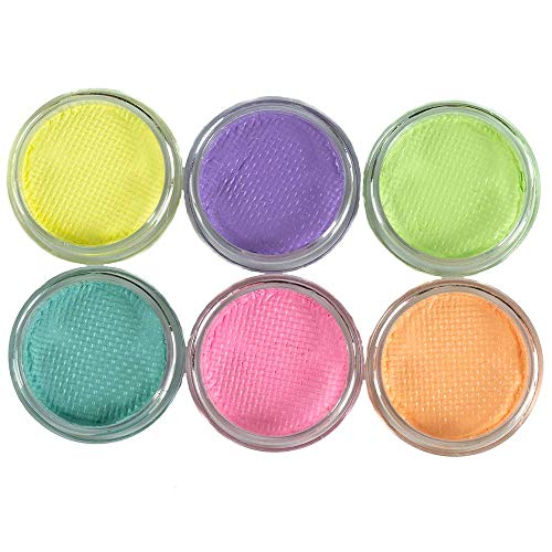Pastel Eyeshadow Pigments Black Light UV Reactive 6 Gel Highly Pigmented Colors Kit