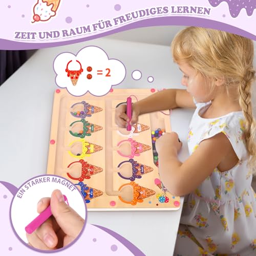 Montessori Spielzeug ab 3 4 Jahre Magnetspiel Labyrinth Geschenk für Mädchen Junge Kind 3 Jahre Spielzeug Mädchen Junge Kinder… – Ansicht 6