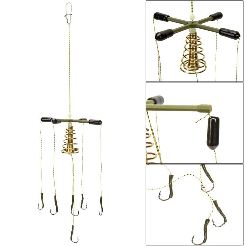 Kit de anzuelo balanceado 4 puntas ABS para pesca en lago miniatura 4