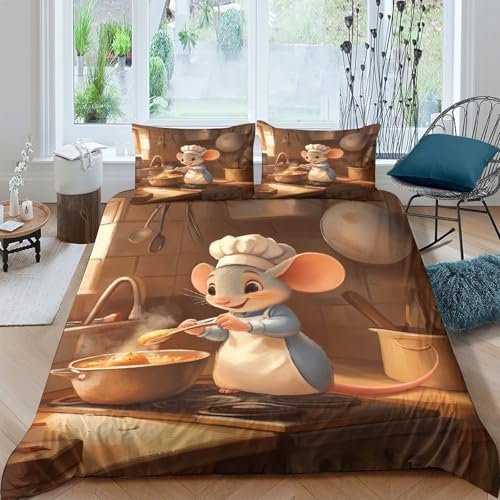 Housse de couette 3D premium effet microfibre résistante : parure de lit grand confort 220x240 - 4
