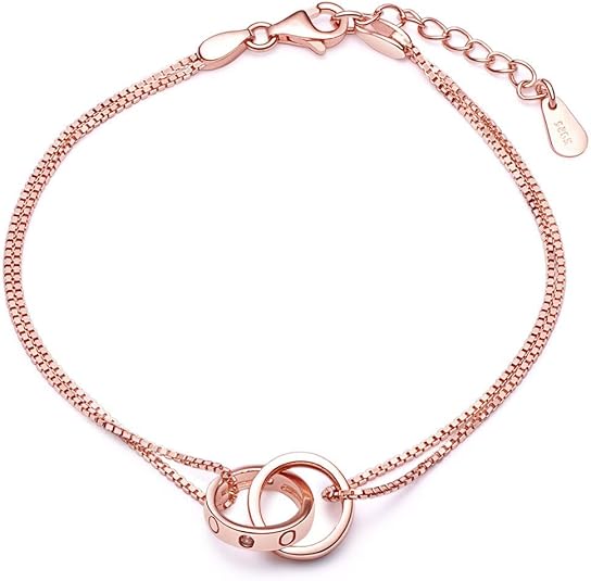 Unendlich U-braccialetto da ragazza in argento Sterling 925, con ciondolo a forma di quadrifoglio portafortuna, regolabile, doppia catenella