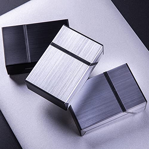 4 Pack Aluminum Cigarette Case Metal Cigarette Hard Box Holder For Men And Women Brushed 85Mm Size Cigarette Protective Cover With Solid Magnetic Switch Flip Top Closure, 18-20 Capacity #TOP6
