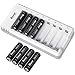 AA Rechargeable Batteries with Charger BONAI 8 Pack 2800mAh High Capacity Ni-MH Rechargeable AA Batteries with Charger AA Set (8-Slot Charger with USB & Independent Design for AA AAA)-UL Certificate