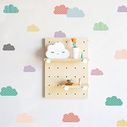 Colorful Cloud Wall Decal DIY Cute Wall Sticker, Vinyl Peel and Stick Wallpaper
