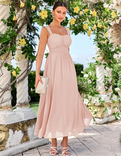 Image of GRACE KARIN 2026 Women's Summer Floral Wedding Guest Dress,Beach Flowy A Line Maxi Off Shoulder Bridesmaid Dresses