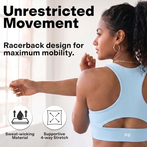 Image of POPSUGAR Sports Bras for Women - Y Back, High Neck, Strappy & Long Line Padded Racerback Bra Workout Yoga Top Racer Back Bra