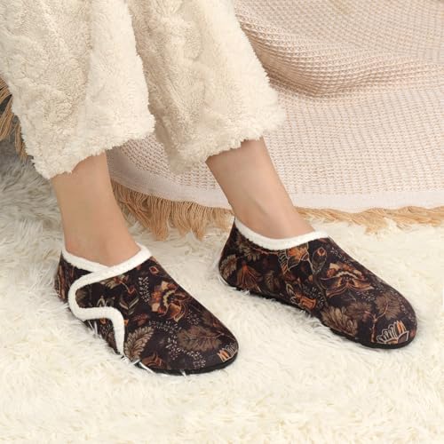 Image of Ibeauti Women Mens House Slippers Lightweight Comfy Barefoot Slipper Socks Rubber Sole House Shoes for Indoor /Outdoor Bedroom Travel